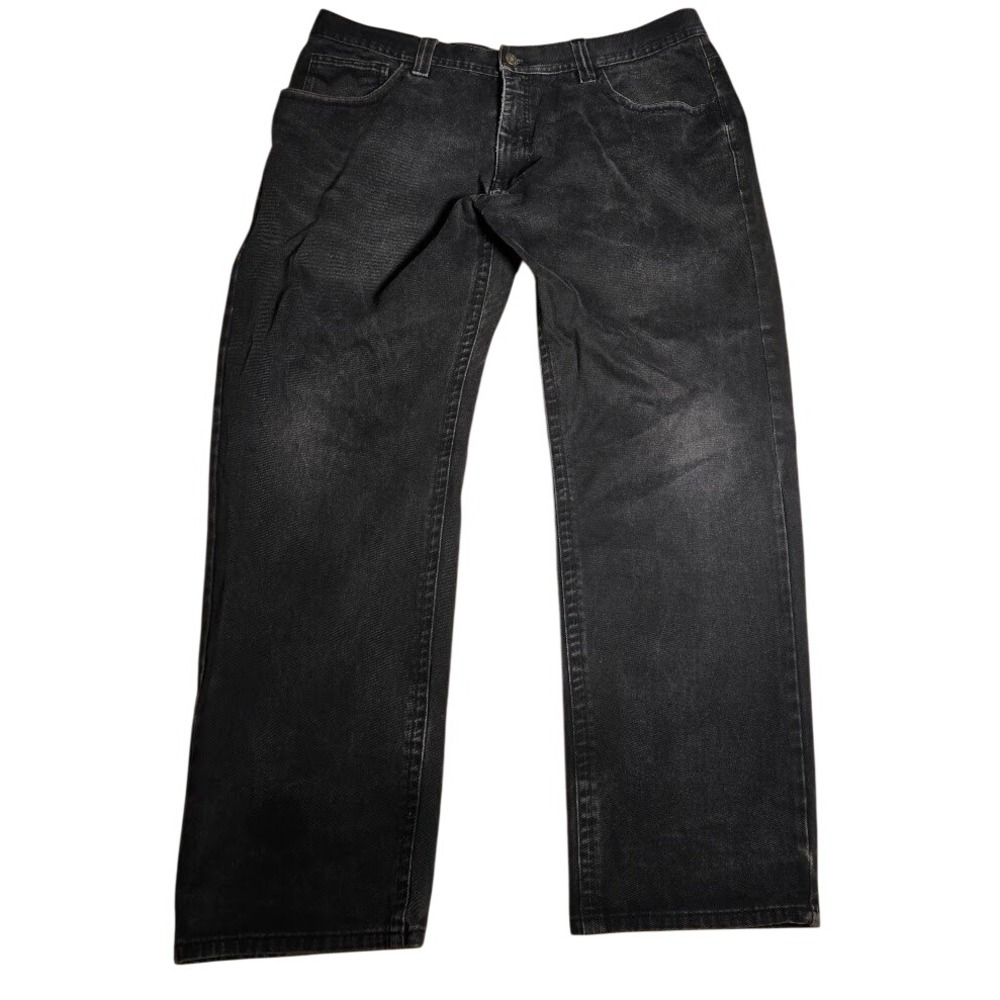 Pelle Pelle Marc Buchanan Mens Black Denim Jeans Straight Leg 42x34 (Fits 42x32)